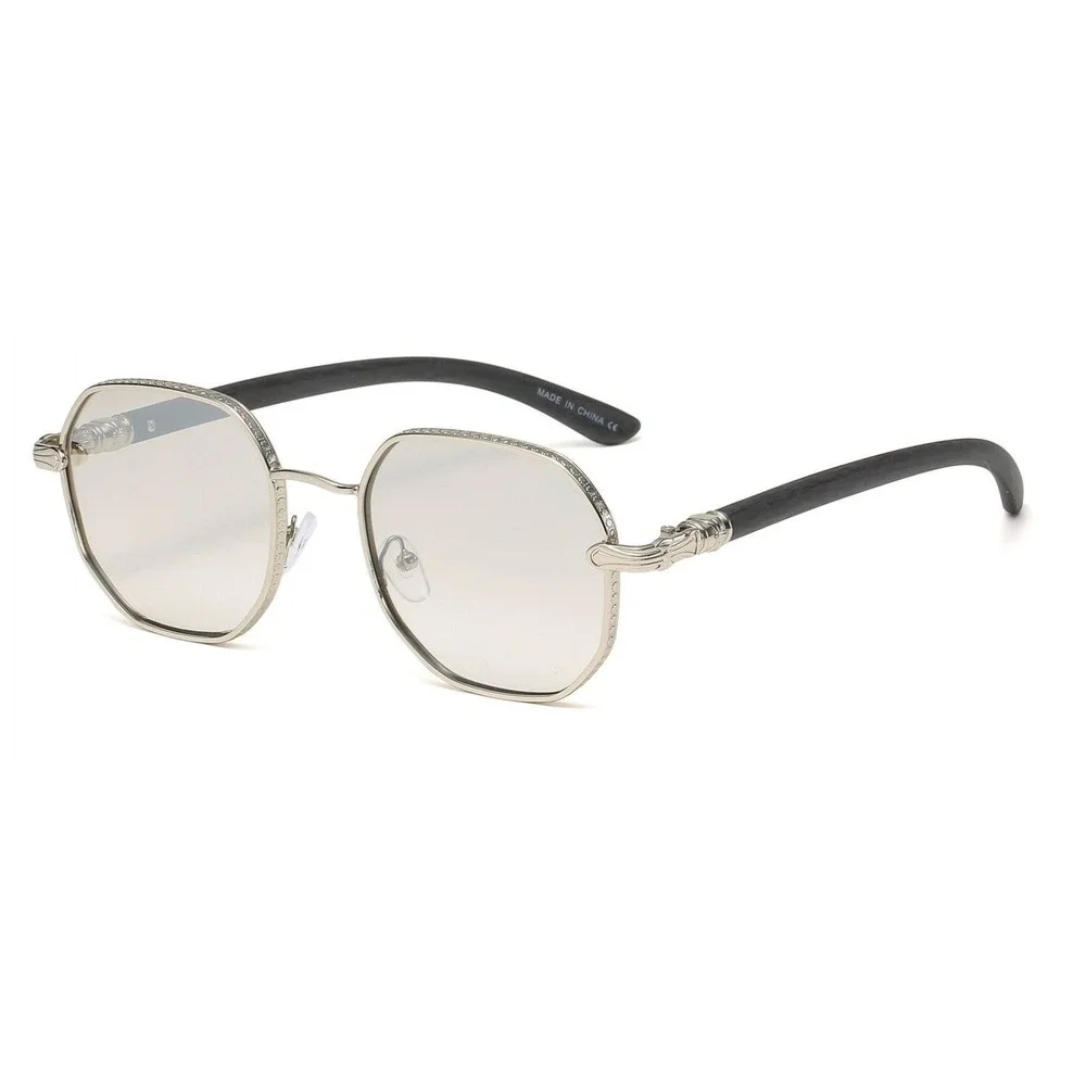 Hip Hop Sunglasses Silver Frame Clear Tinted Lens Fashion Eyewear‎ Party Outdoor